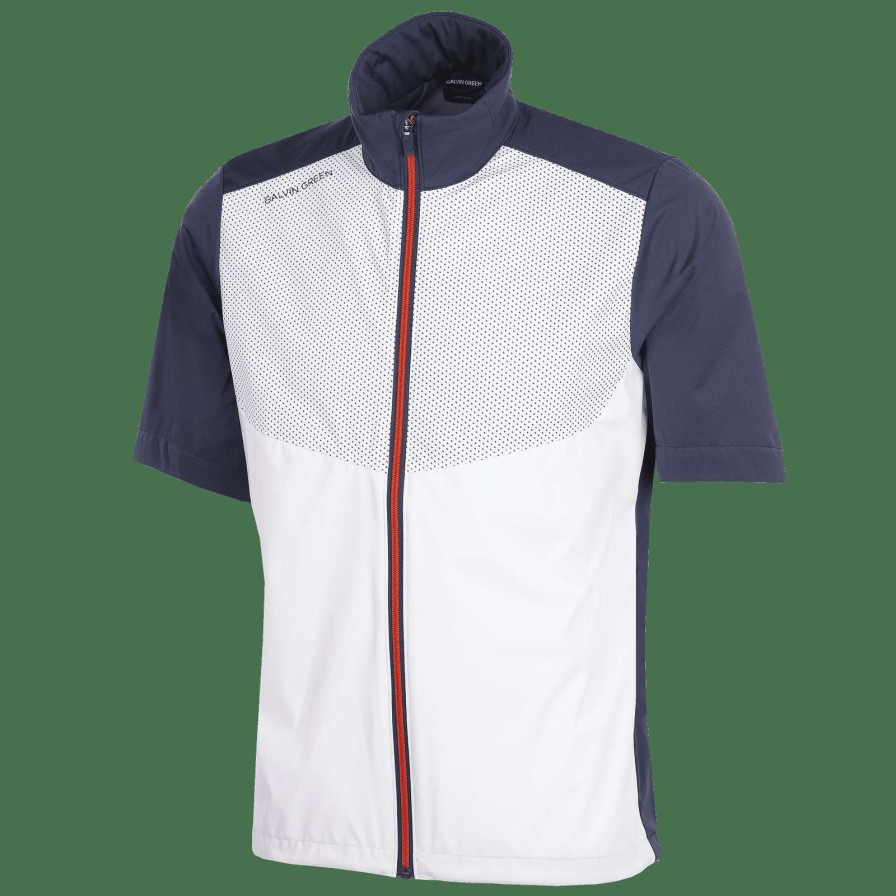 Mid Layers * | Galvin Green Livingston Interface-1 Golf Jacket G1320 White/Navy/Orange 13