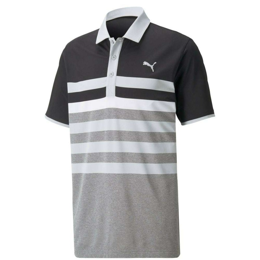 Shirts * | Puma Mattr One Way Golf Shirt 599115 Puma Black/High Rise 20