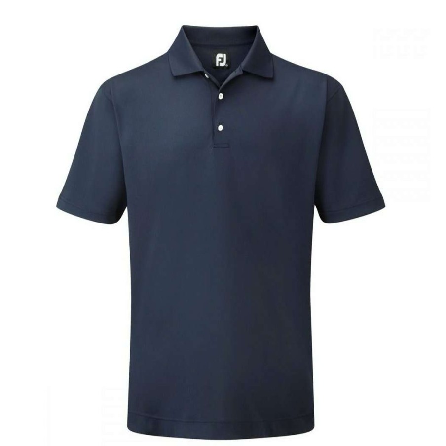 Shirts * | Footjoy Stretch Pique Solid Golf Polo Shirt 91790 Navy