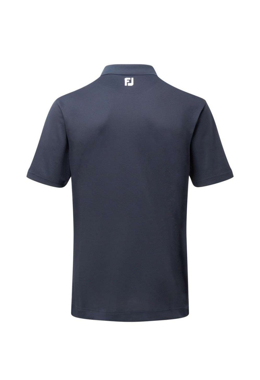 Shirts * | Footjoy Stretch Pique Solid Golf Polo Shirt 91790 Navy