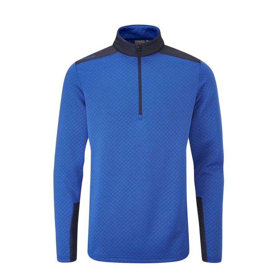 Mid Layers * | Ping Marshall 1/2-Zip Golf Mid Layer P03546 North Sea/Navy