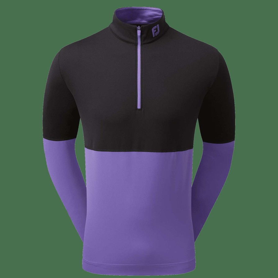 Mid Layers * | Footjoy Colour Block Chill Out Golf Mid Layer 80115 Black/Violet