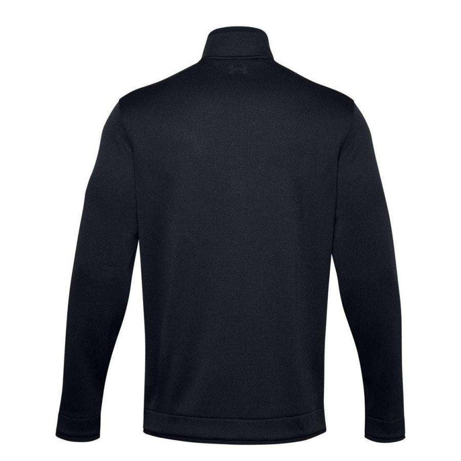 Mid Layers * | Under Armour 1/2-Zip Fleece Golf Sweater 1359971 Black 001