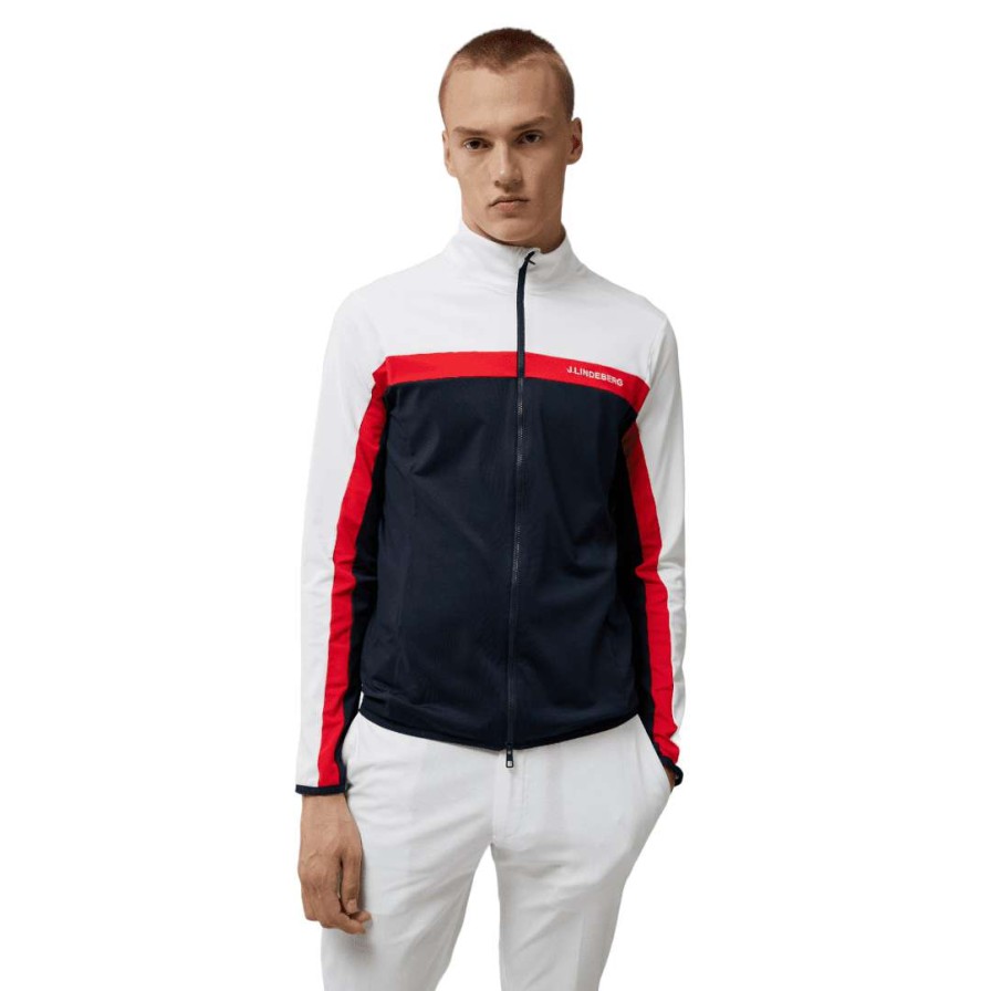 Mid Layers * | J.Lindeberg J. Lindeberg Jarvis Golf Mid Layer Amjs07968 Jl Navy 6855