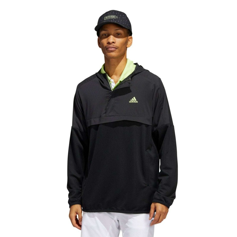 Mid Layers * | Adidas Primeblue 1/4-Zip Golf Hoodie Ha9141 Black