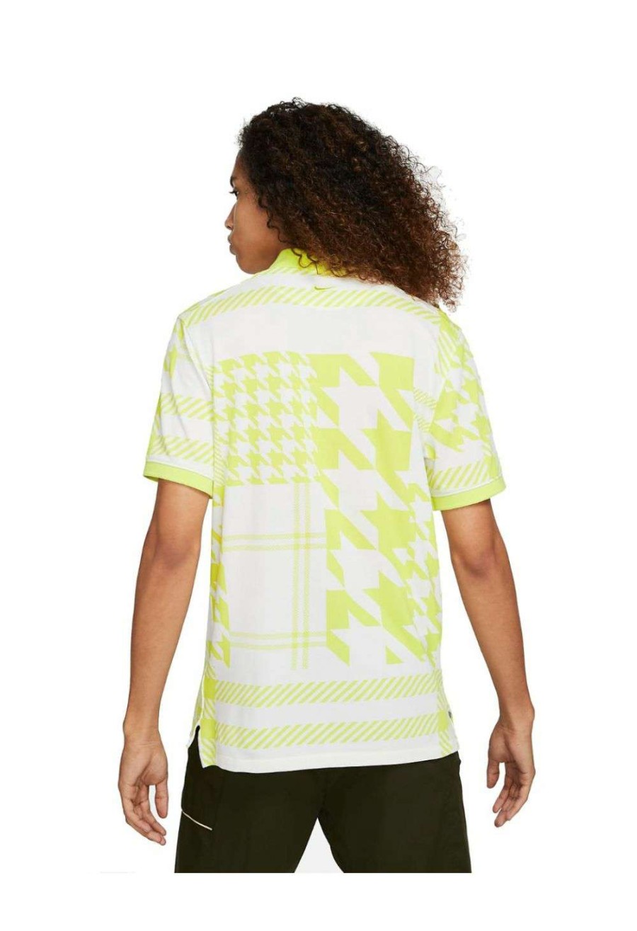 Shirts * | Nike The Plaid Mesh Golf Polo Da2841 Light Lemon Twist 736