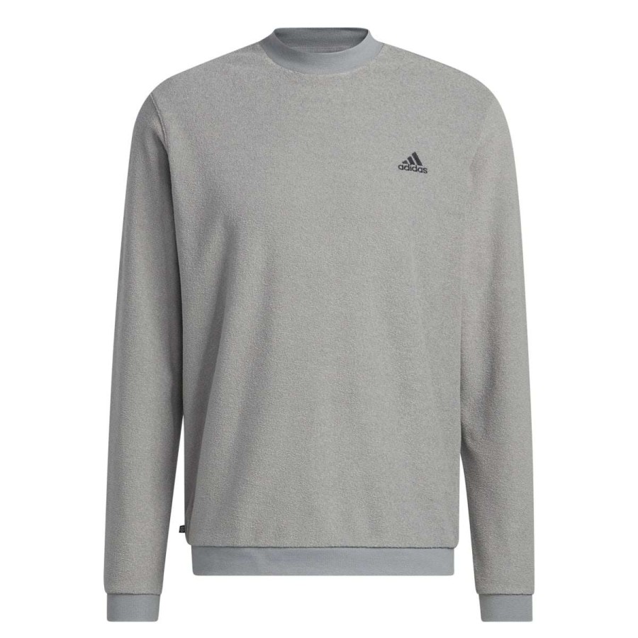 Mid Layers * | Adidas Core Crew Neck Golf Mid Layer Hn4552 Grey Three