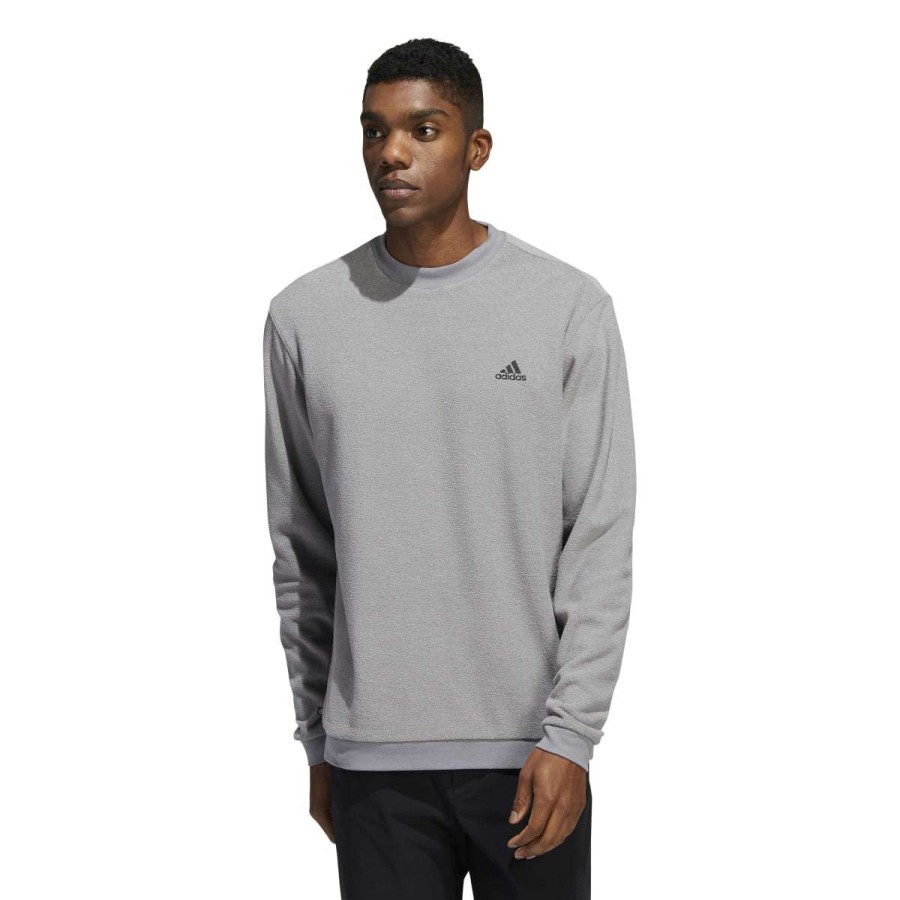 Mid Layers * | Adidas Core Crew Neck Golf Mid Layer Hn4552 Grey Three