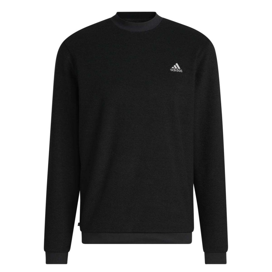 Mid Layers * | Adidas Core Crew Neck Golf Pullover Hn4551 Black