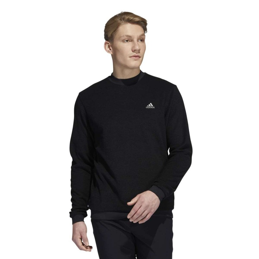 Mid Layers * | Adidas Core Crew Neck Golf Pullover Hn4551 Black