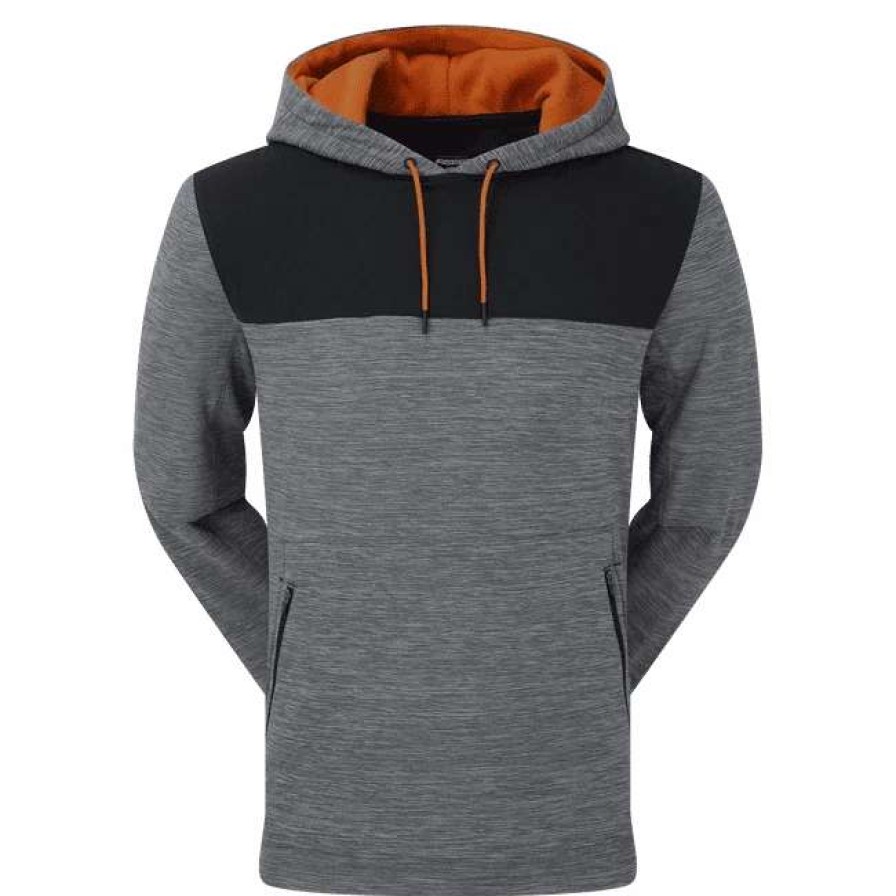 Mid Layers * | Footjoy Thermal Golf Hoodie 88827 Charcoal Spacedye