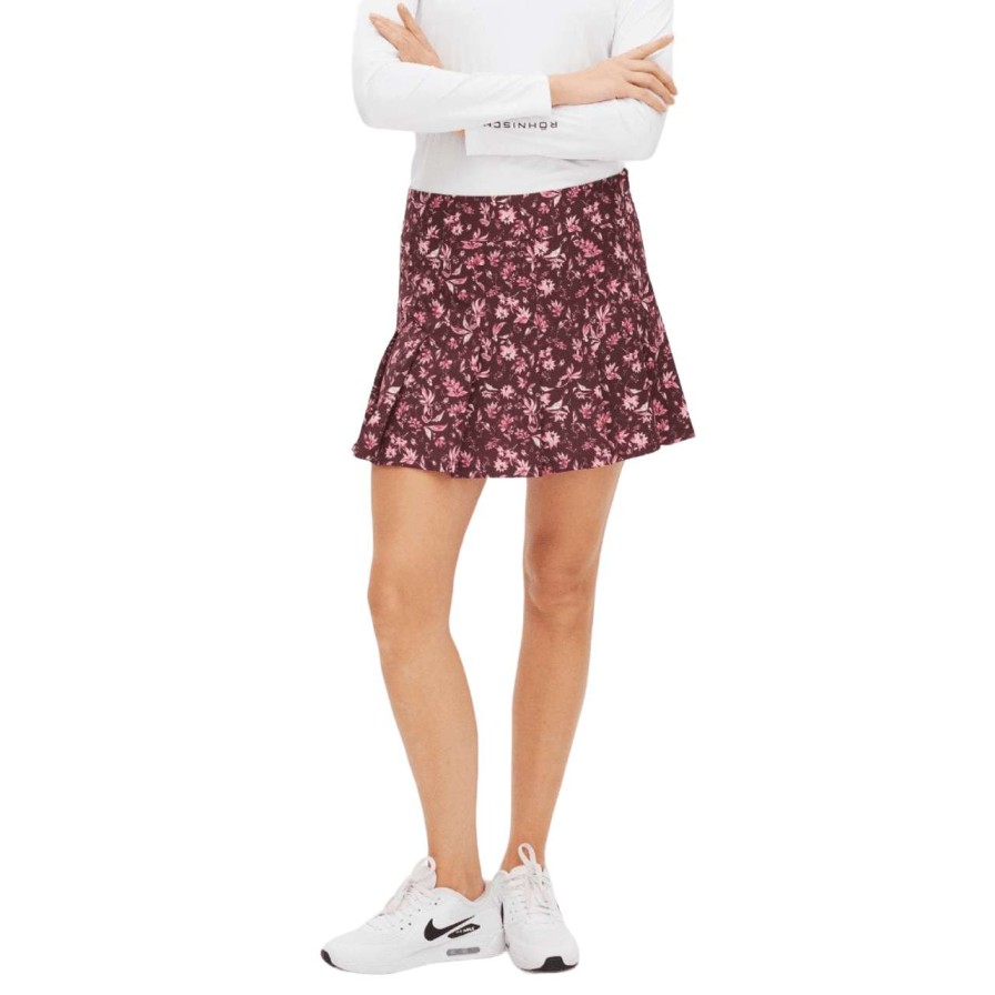 Shorts & Skorts * | Rohnisch Ladies Lily Pleat Golf Skort 111539 Neon Flower Pink