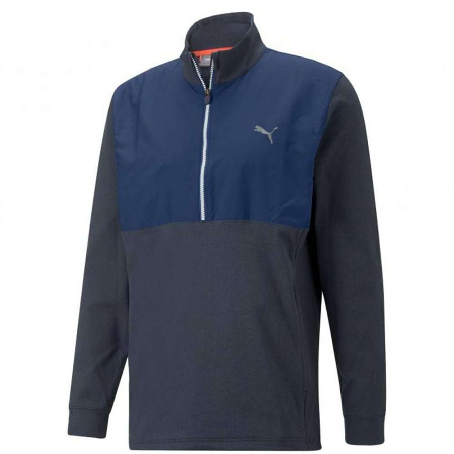 Mid Layers * | Puma Cloudspun 1/4 Zip Golf Mid Layer 537066 Blazing Blue 03