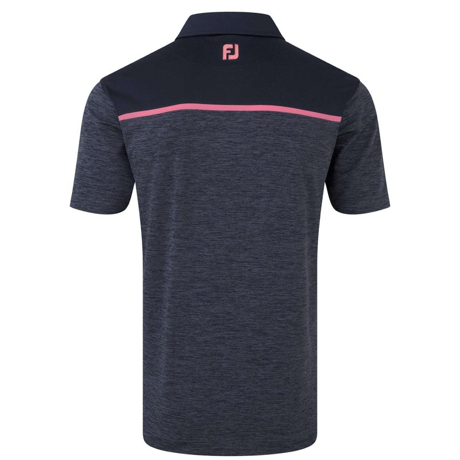 Shirts * | Footjoy Space Dye Lisle Golf Polo Shirt 88794 Navy