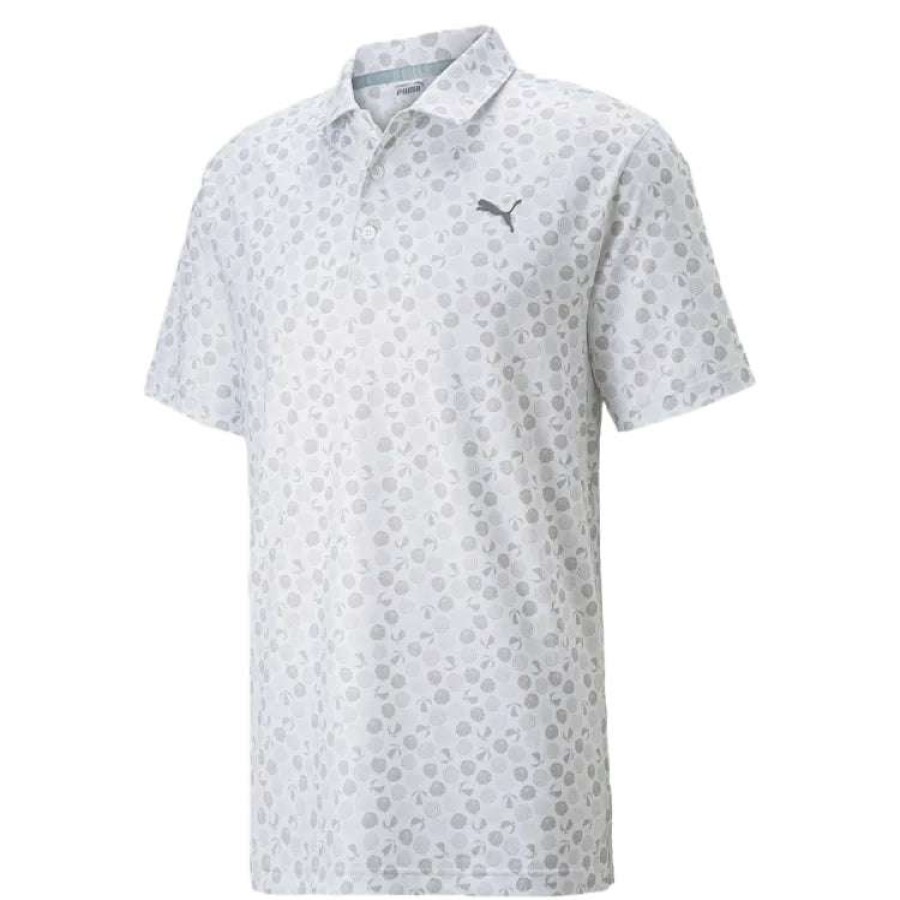 Shirts * | Puma Beach Trip Golf Polo Shirt 535444 Bright White/Quiet Shade 01