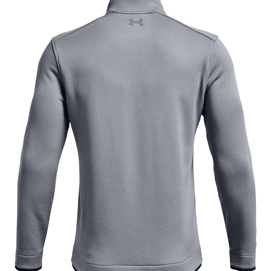 Mid Layers * | Under Armour 1/2-Zip Fleece Golf Sweater 1359971 Steel/White 035