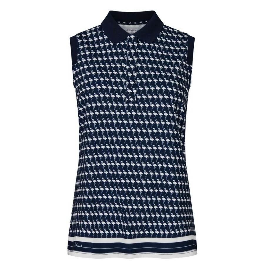 Polo Shirts * | Rohnisch Ladies Sleeveless Deni Golf Polo Shirt 111522 Flamingo Navy