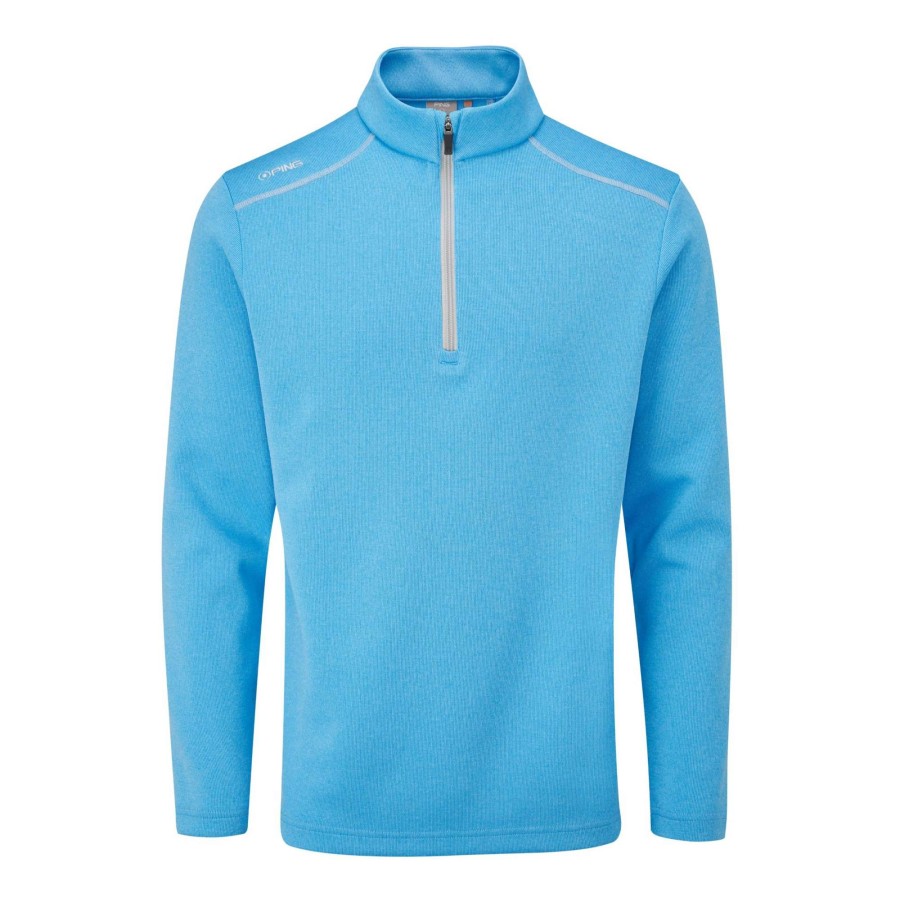 Mid Layers * | Ping Ramsey 1/4 Zip Golf Mid Layer P03356 Infinity Blue Marl Blu