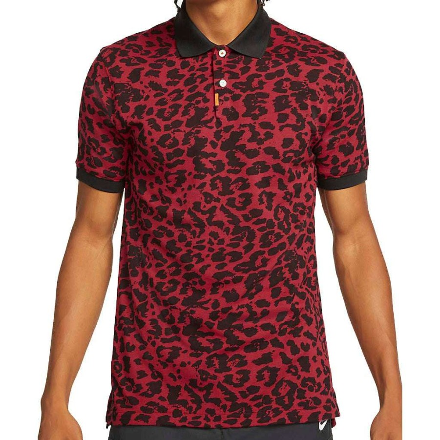 Shirts * | Nike The Nike Golf Polo Shirt Da3088 Pomegranate Black 690