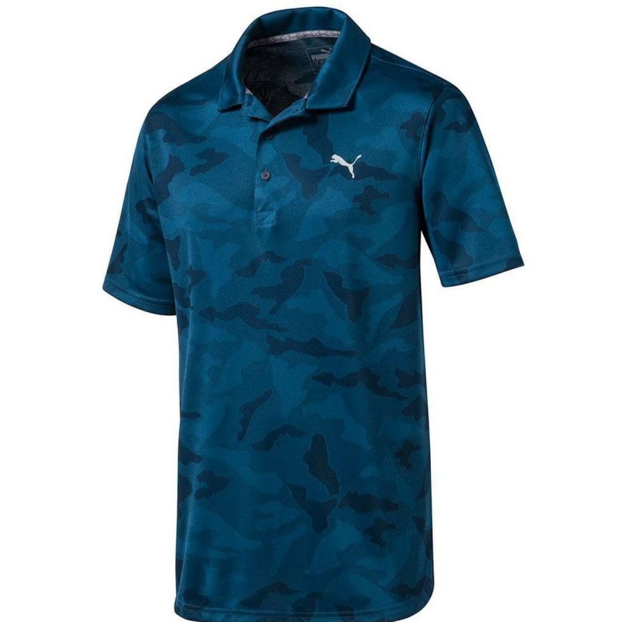 Shirts * | Puma Alterknit Camo Golf Polo Shirt 595715 Gibraltar Sea 02