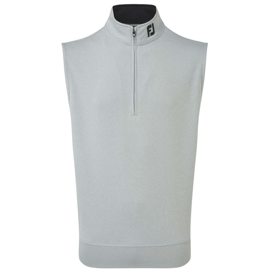 Mid Layers * | Footjoy Solid Knit Chill Out Golf Vest 90154 Heather Grey