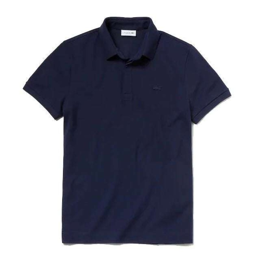 Shirts * | Lacoste Paris Pique Golf Shirt Ph5522 Navy 166