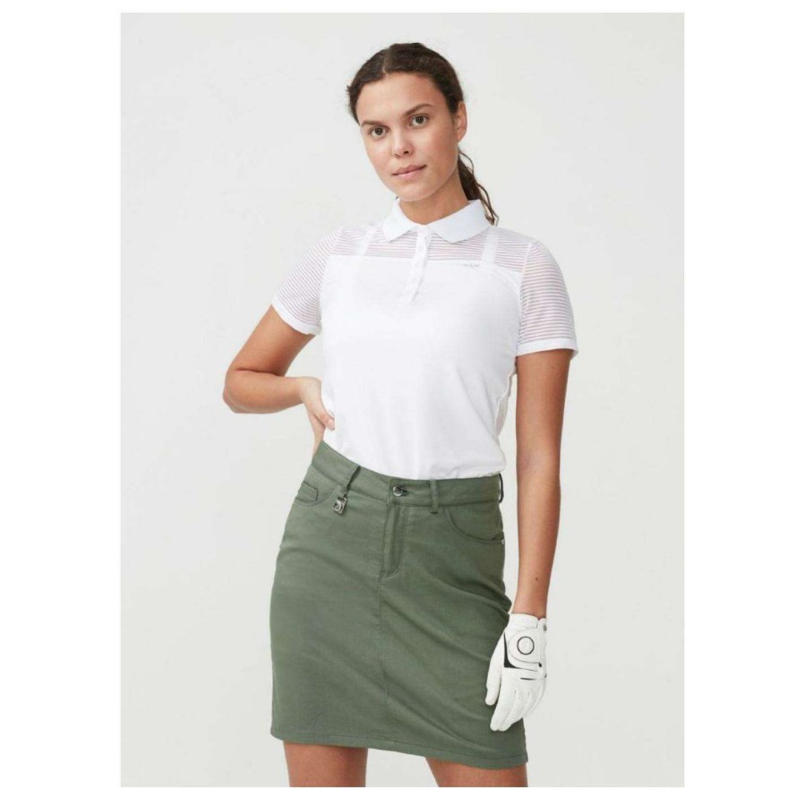 Polo Shirts * | Rohnisch Ladies Miko Golf Polo Shirt 110168 White 0010