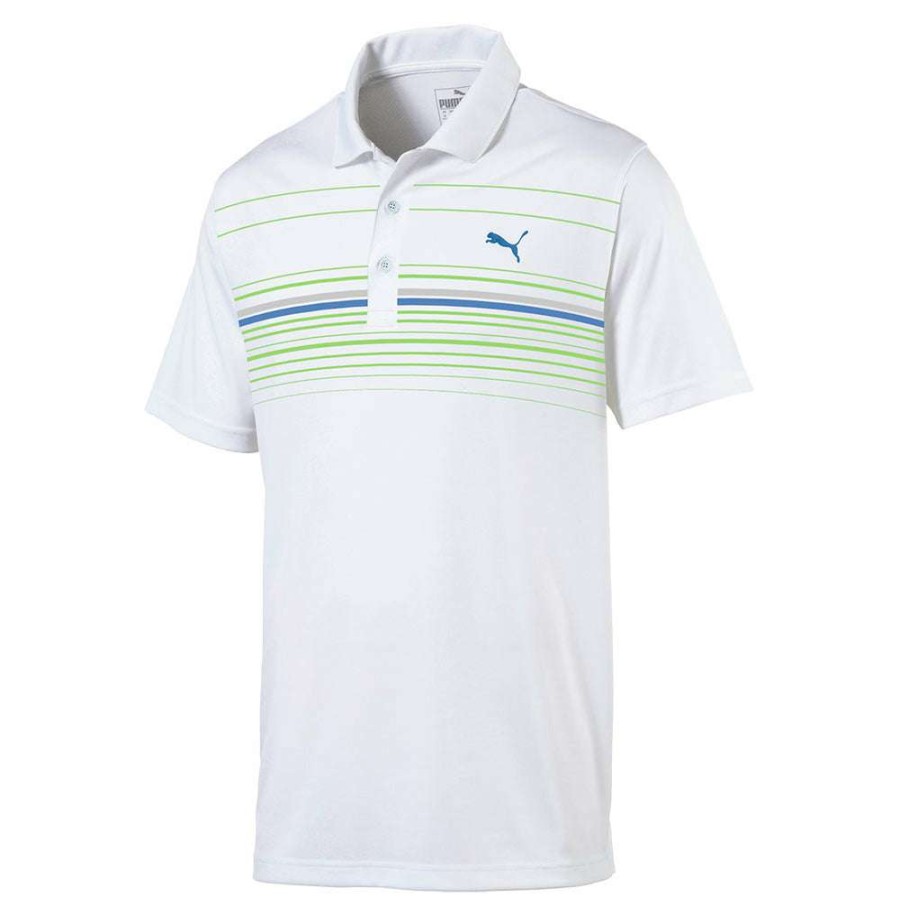 Shirts * | Puma Canyon Golf Polo Shirt 532977 Bright White/Bright Cobalt 05