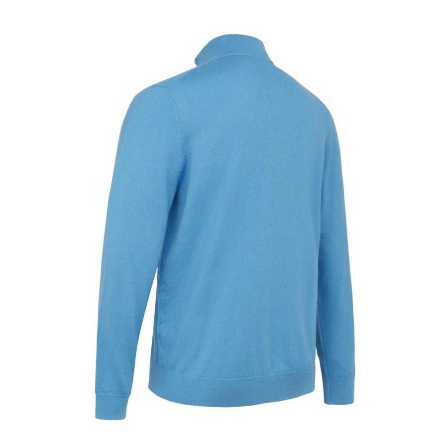 Mid Layers * | Callaway Blended Merino 1/4 Zip Golf Sweater Cggf80M1 Malibu Blue 450