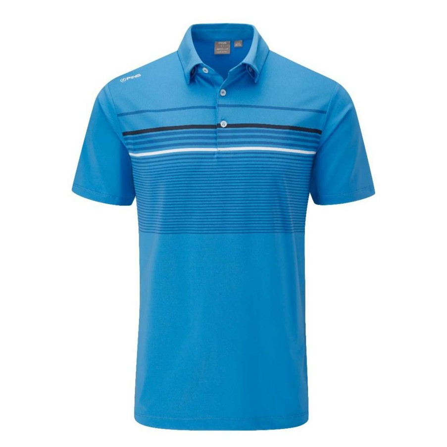 Shirts * | Ping Spencer Golf Polo Shirts P03402 Brilliant Blue Multi Bbm