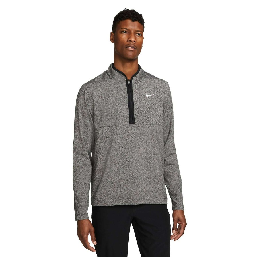 Mid Layers * | Nike Dri-Fit Victory 1/2 Zip Golf Top Dh1261 Black/Black/White 010