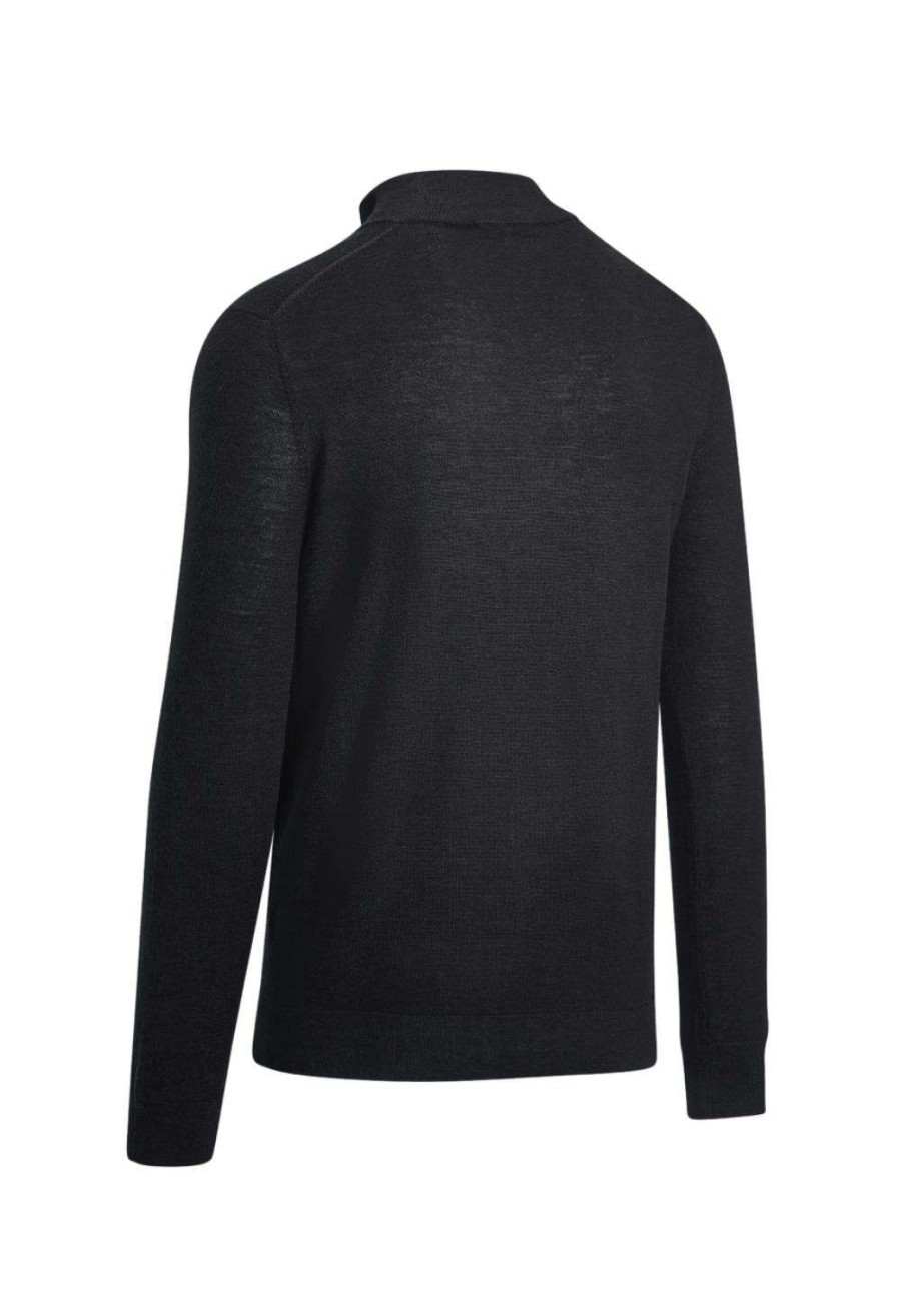 Mid Layers * | Callaway Blended Merino 1/4 Zip Golf Sweater Cggf80M1 Black Ink-019