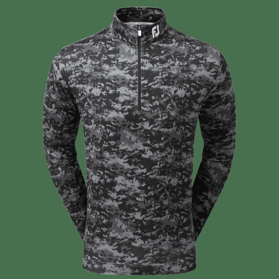 Mid Layers * | Footjoy Cloud Camo Golf Mid Layer 80110 Black