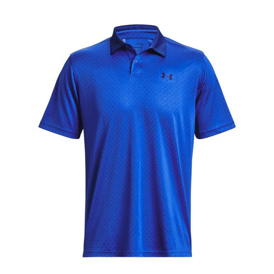 Shirts * | Under Armour Performance Printed Golf Shirt 1361857 Versa Blue 486