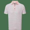 Shirts * | Footjoy Accented Stripe Golf Shirt 88368 Quartz Pink/White/Graphite