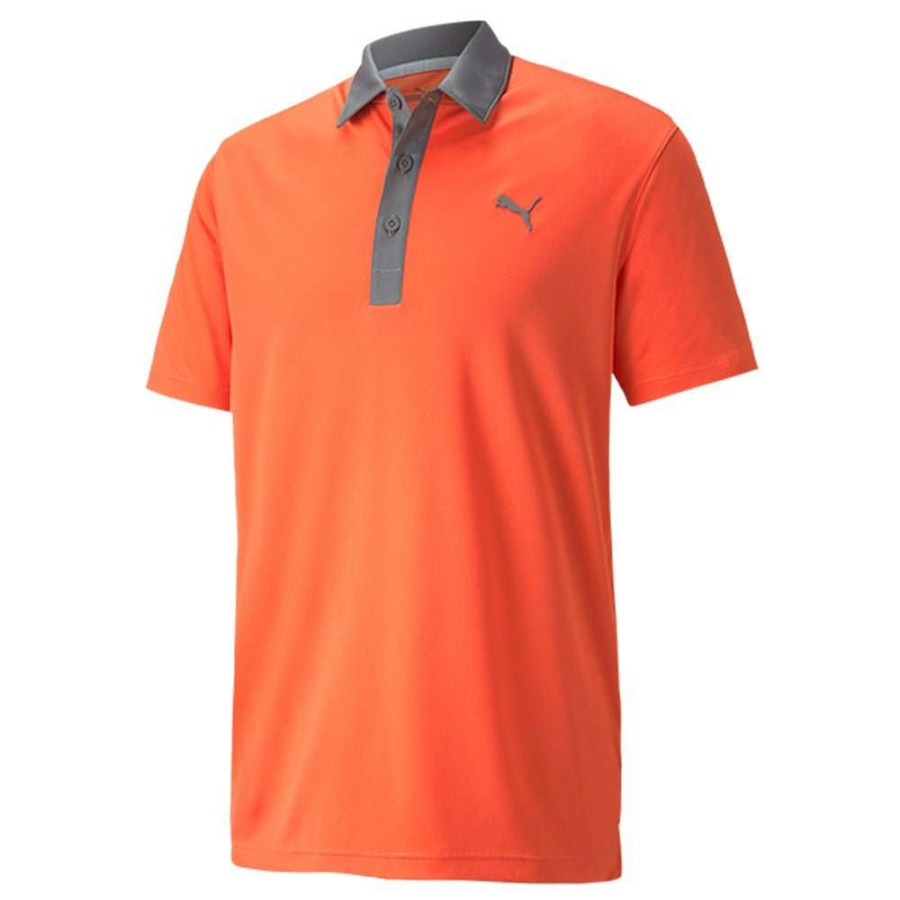 Shirts * | Puma Gamer Golf Polo Shirt 599118 Hot Coral/Quiet Shade 22