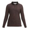 Polo Shirts * | Rohnisch Ladies Sia L/S Golf Polo Shirt 110752 Brown Crocco T371