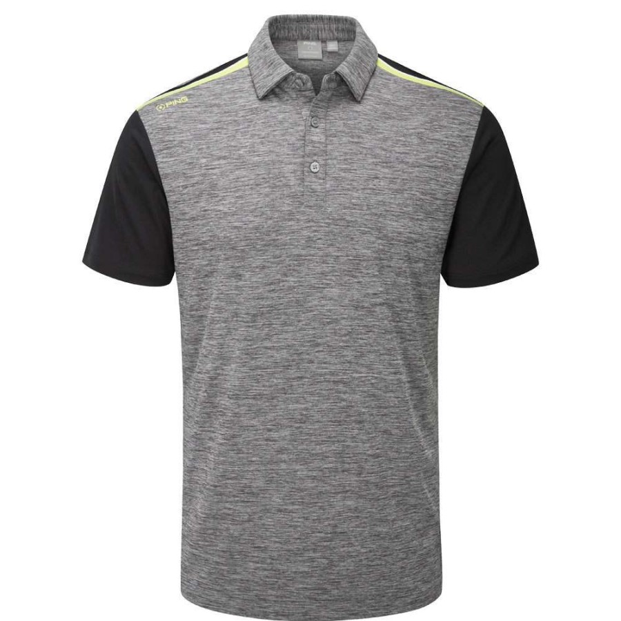 Shirts * | Ping Malvern Golf Polo Shirt P03525 Charcoal Marl/Black