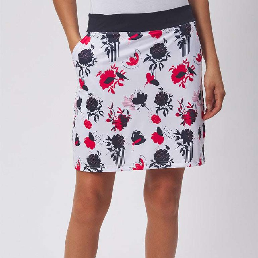 Shorts & Skorts * | Green Lamb Ladies Miranda Jersey Printed Golf Skort Sg20824 Floral