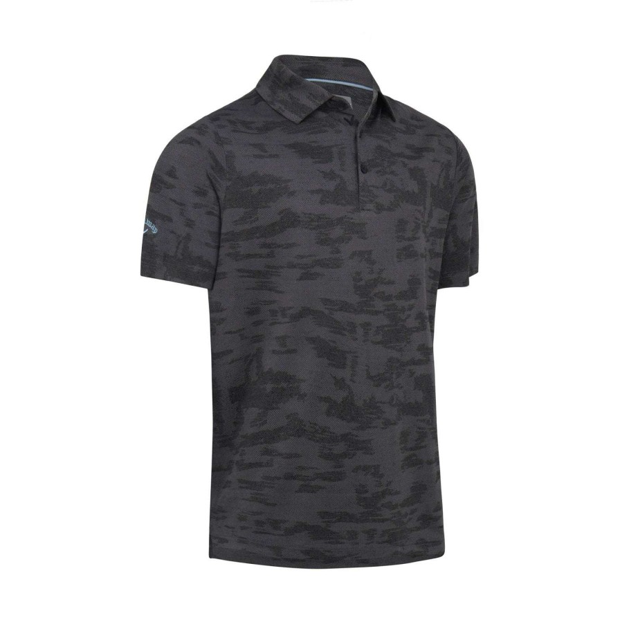 Shirts * | Callaway Digi Camo Jacquard Golf Shirt Cgkfc037 Black Heather 003