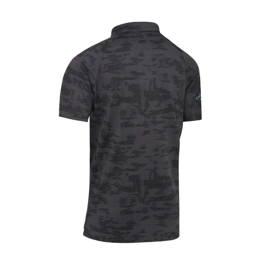 Shirts * | Callaway Digi Camo Jacquard Golf Shirt Cgkfc037 Black Heather 003