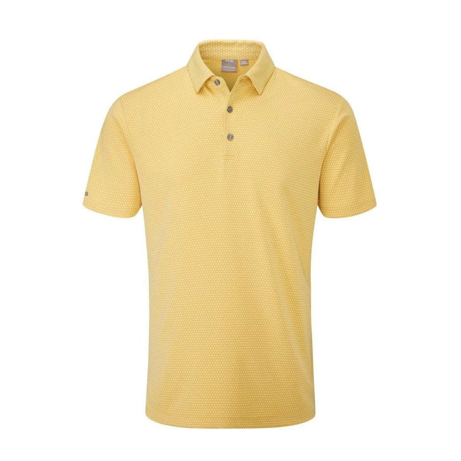 Shirts * | Ping Halcyon Golf Polo Shirt P03461 Gold Multi G56