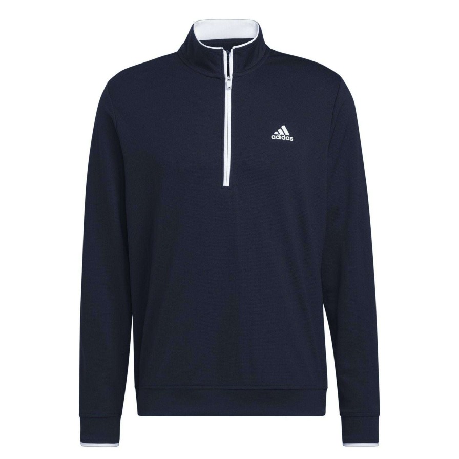 Mid Layers * | Adidas Upf Lightweight 1/4 Zip Golf Mid Layer Hy5373 Collegiate Navy