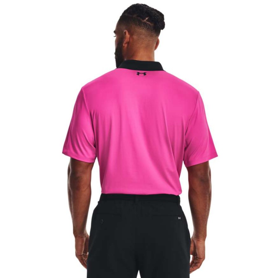 Shirts * | Under Armour Performance 3.0 Golf Shirt 1377375 Black/Still Water/Rebel Pink 001