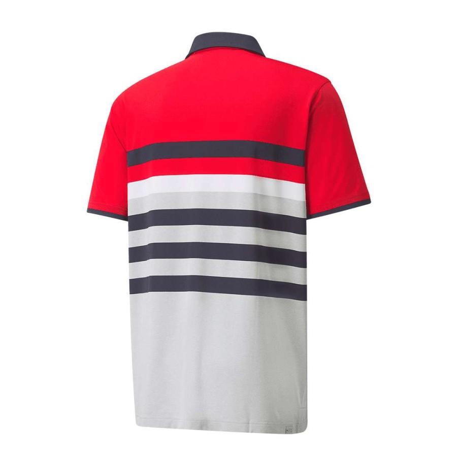 Shirts * | Puma Mattr One Way Golf Polo Shirt 599115 Ski Patrol/Bright White 23