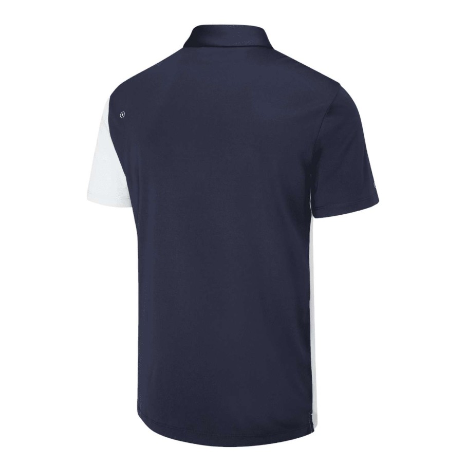 Shirts * | Ping Mack Golf Polo Shirt P03576 Pearl Grey/Navy Multi Pgn