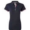 Polo Shirts * | Footjoy Ladies Watercolour Trim Pique Golf Polo Shirt 88486 Navy