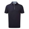 Shirts * | Footjoy Vintage Floral Trim Golf Polo Shirt 87961 Navy