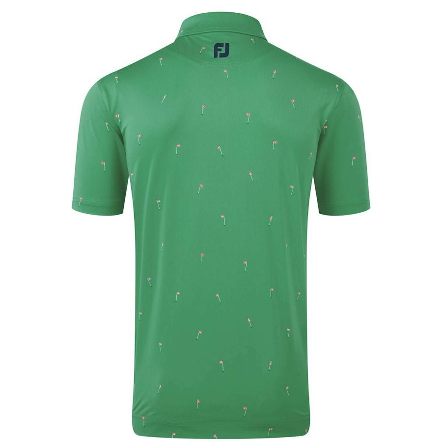 Shirts * | Footjoy 18 Holes Lisle Golf Polo Shirt 88790 Sea Green