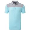 Shirts * | Footjoy End-On-End Block Golf Polo Shirt 80031 Southern Pines White/Maui Blue/Lava